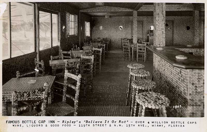 Bottle Cap Inn vintage postcard