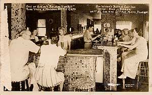 Bottle Cap Inn vintage postcard