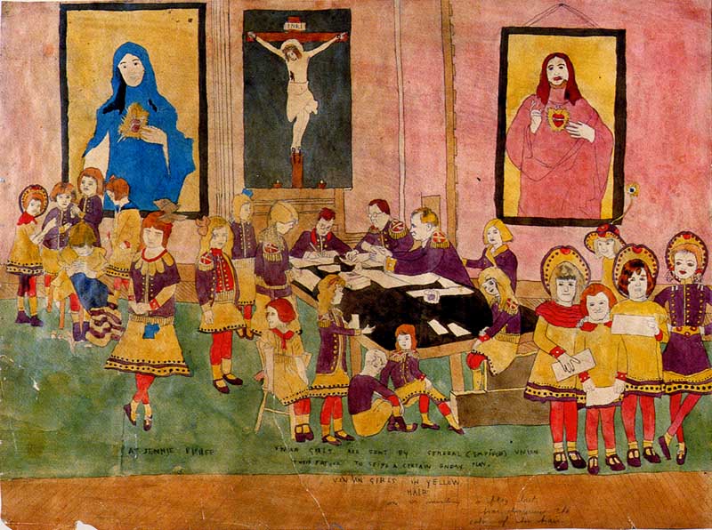 Henry Darger Religious triptych panel