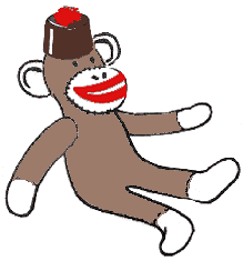 Sock monkey wearing fez