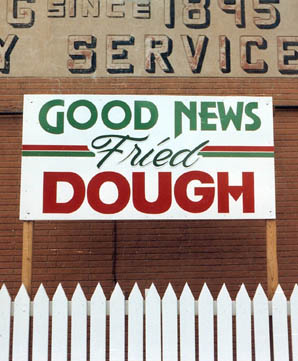 Roadside art: Good News Fried Dough