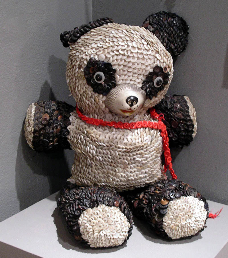 Button-encrusted bear, from Intuit's Outside the Lines, collection of Lisa Stone and Don Howlett