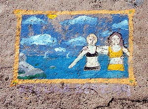 Lakeshore Drawing: Swimmers