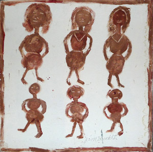 Jimmy Lee Sudduth mud painting of six women