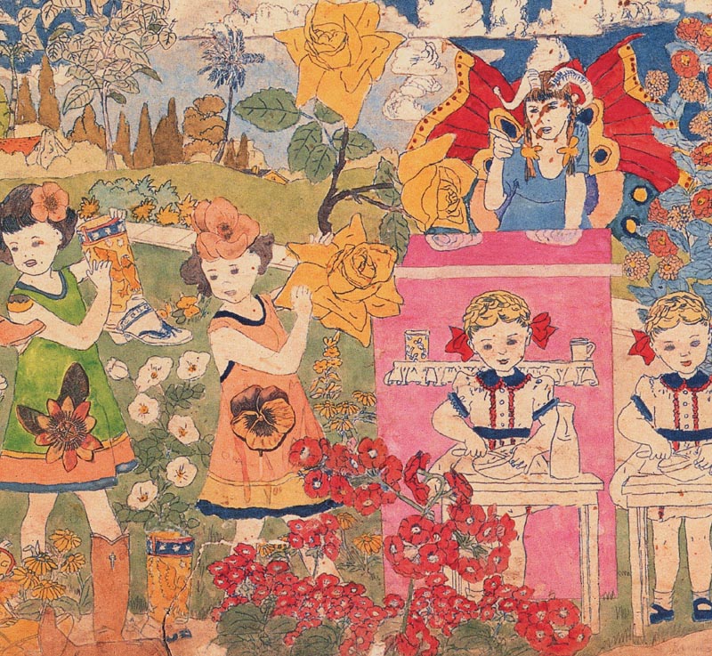 Henry Darger landscape with children