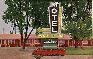 Vintage postcard of Wade Reid Motel