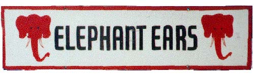 Elephant ears sign from a fair booth