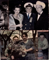 40,000 Murphy often mixed domestic portraits with celebrity encounters. In this collage photos of Lone Ranger Clayton Moore and Murphy's nephew Jimmie Sobota bracket an image of Murphy with cowboy stars Dale Evans and Roy Rogers and a favorite shot of  mother and sister Dorothy, posing near their home in Chicago's Bridgeport neighborhood.