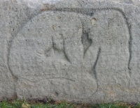 Hair washer, detail, stone carvings, Fullerton Avenue at Lake Michigan