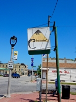 Sign for Mexican restaurant with name erased