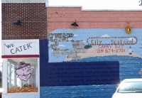 Remnants of City Seafood at Nylah & Lil Joe's BBQ, Franklin Street, Michigan City, Indiana