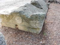 Lid to a Roman-era sarcophagus, Alyscamps Cemetery, Arles