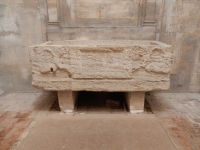 Roman-era sarcophagus inside L'eglise St Honorat, Alyscamps Cemetery, Arles