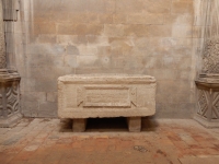 Roman-era sarcophagus inside L'eglise St Honorat, Alyscamps Cemetery, Arles