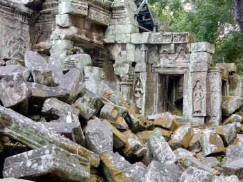Ta Prohm, 12th-13th century, Siem Reap. Many of the Angkor temples are heavily restored. Places like this are reminders of what they looked like a hundred years ago