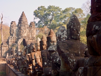 The south entrance to Angkor Thom, 12th century, Siem Reap, Cambodia The south entrance to Angkor Thom, 12th century, Siem Reap, Cambodia