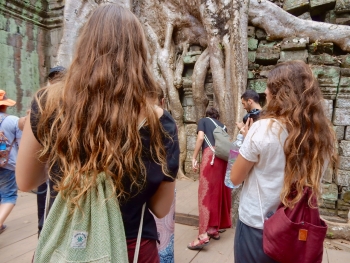 Ta Prohm, 12th-13th century, Siem Reap. Among the most crowded temples, partly because of the Tomb Raider movie filmed here Ta Prohm, 12th-13th century, Siem Reap. Among the most crowded temples, partly because of the Tomb Raider movie filmed here