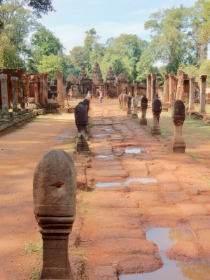 Banteay Srei, 10th century, SIem Reap. Note the bullet hole Banteay Srei, 10th century, SIem Reap. Note the bullet hole