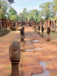 Banteay Srei, 10th century, SIem Reap. Note the bullet hole