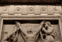 Crucifixion of St. Eulalia, detail. Barcelona Cathedral