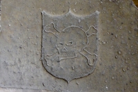 Cloister floor skull, Barcelona Cathedral