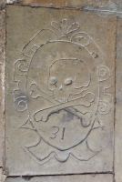 Cloister floor skull, Barcelona Cathedral