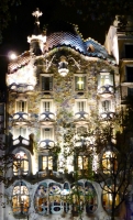 Antoni Gaudí's Casa Batlló at night, Barcelona