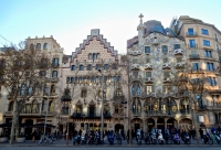 Three grand modernisme piles on Passeig de Gràcia, Barcelona, including Antoni Gaudí's Casa Batlló