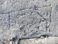 Possibly a faded bison. Chicago Lakefront stone carvings, Diversey Harbor. 2024