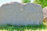 J, 1932. Chicago lakefront stone carvings, between Belmont and Diversey Harbors. 2022