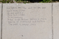 You gave me the will to be me.... Chicago lakefront stone writing, between Belmont and Diversey Harbors. 2022