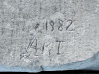 1982, Art, RIS. Chicago lakefront stone carvings, between Belmont and Diversey Harbors. 2024