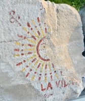 La Vida. Chicago lakefront stone paintings, between Belmont and Diversey Harbors. 2011