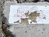 Fantastic-Four. Chicago lakefront stone carvings, between Belmont and Diversey Harbors. 2024