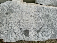 Small heart. Chicago lakefront stone carvings, between Belmont and Diversey Harbors. 2024