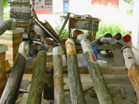 Poles in the workshop Poles in the workshop