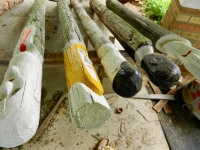 Poles in the workshop Poles in the workshop