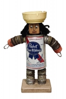 Female Pabst Blue Ribbon bottle-cap flasher figure, closed - vernacular art