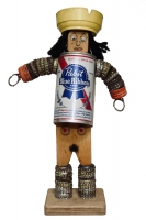 Female Pabst Blue Ribbon bottle-cap flasher figure, closed - vernacular art