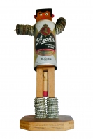 Male Stroh's Beer bottle-cap flasher figure, closed - vernacular art