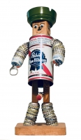 Male Pabst Blue Ribbon bottle-cap flasher figure, closed - vernacular art