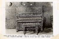 The piano is a centerpiece of the bar, nicely framed by the circular patterns on either side