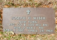 Tombstone for Joe Wiser, creator of the Bottle Cap Inn. It seems like he sold out long before his death in 1964