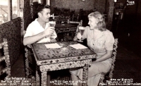 Joe and Dorothy Wiser in their Bottle Cap Inn