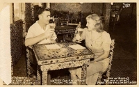 Joe and Dorothy Wiser in their Bottle Cap Inn