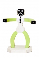 Green and white figure made without bottle caps - vernacular art Green and white figure made without bottle caps - vernacular art