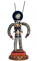 Bottle-cap figure made with spare electronic parts - vernacular art