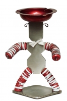 Bottle-cap figure with stainless steel body and base - vernacular art Bottle-cap figure with stainless steel body and base - vernacular art