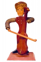 Bottle-cap figure of Lucille Ball playing bass - vernacular art Bottle-cap figure of Lucille Ball playing bass - vernacular art