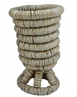 Foot-tall silver bottle-cap vase - vernacular art